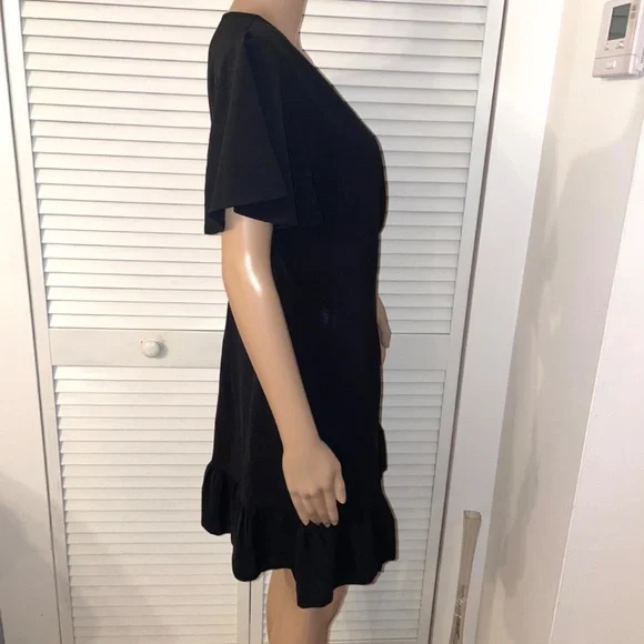 Summer Women Short Sleeve V Neck Casual Short Ruffle Dresses - Picture 16 of 16